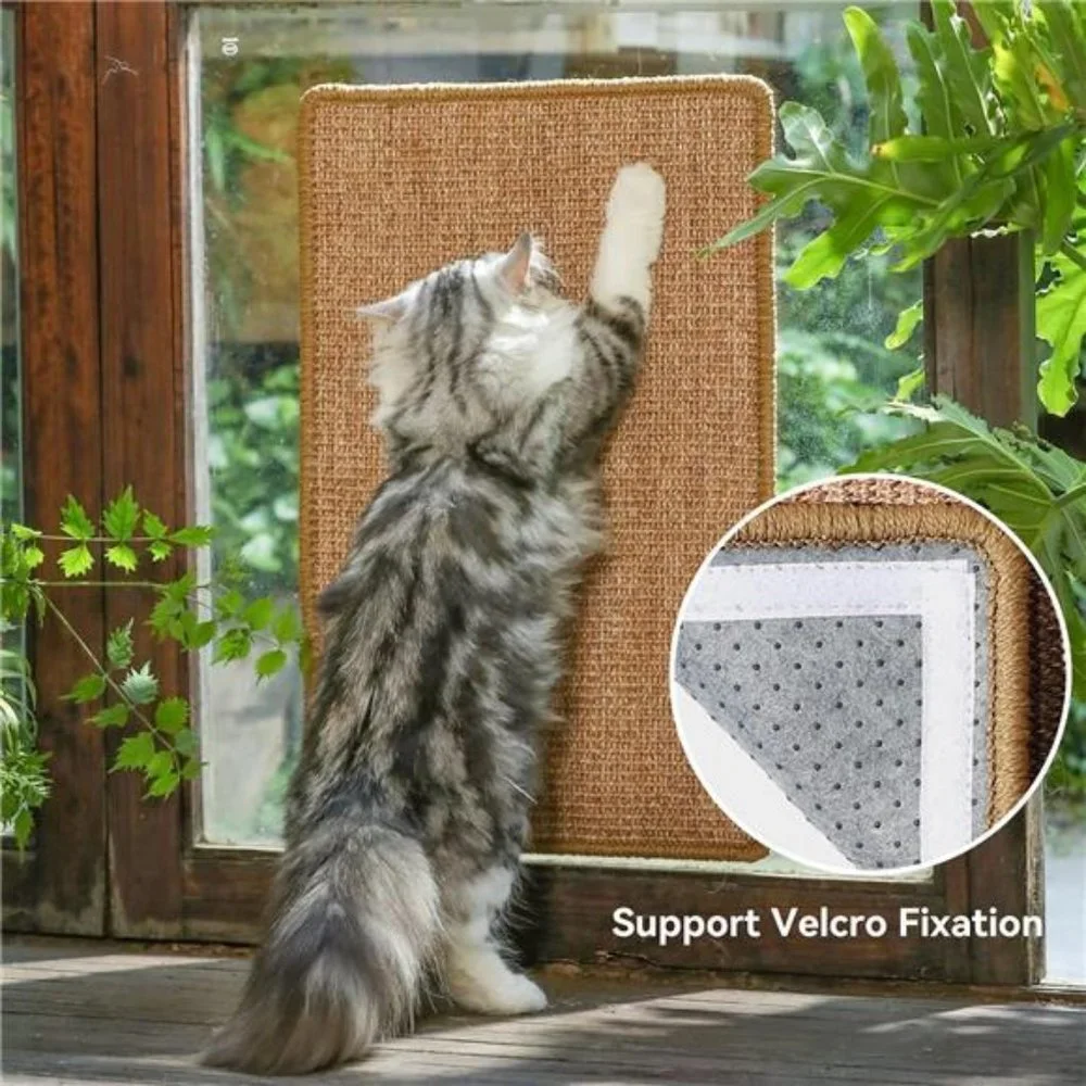 Cat Scratcher Mat, 23.6 X 15.7 Inch Natural Sisal Cat Scratch Mats, Horizontal
